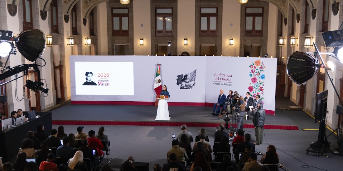 Conferencia en Palacio Nacional.