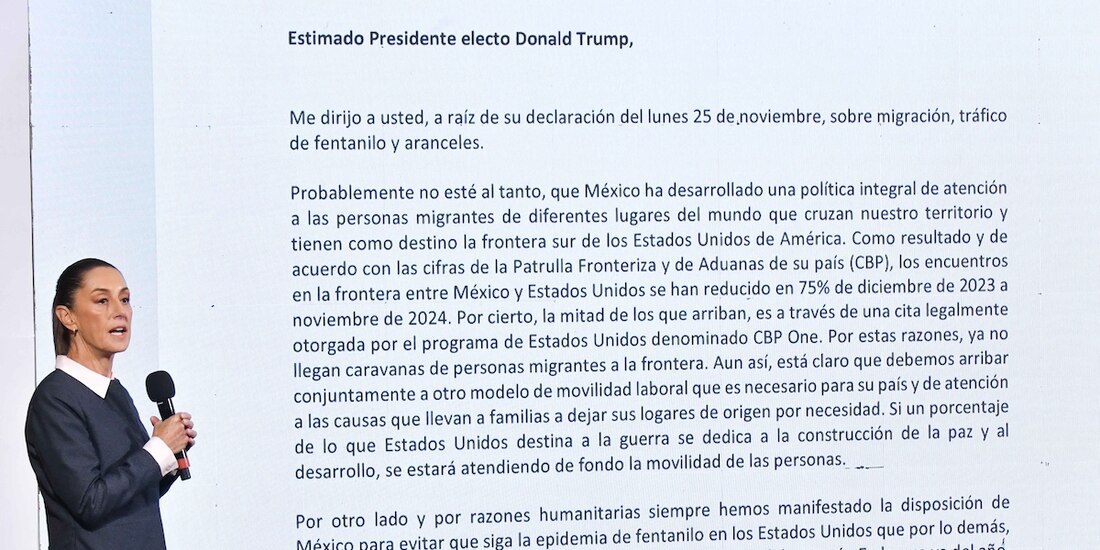 La presidenta Claudia Sheinbaum le mandó una carta a Trump.