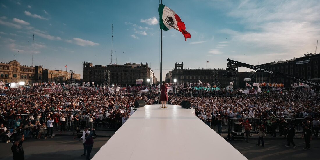 Claudia Sheinbaum el 1 de marzo en el Zócalo.