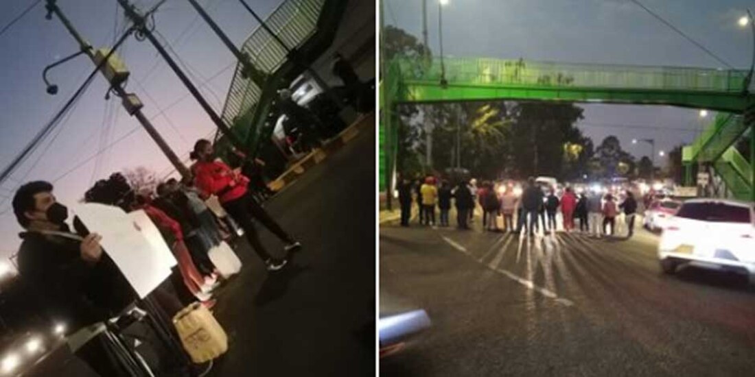 Bloqueo en la carretera federal México-Cuernavaca, en Tlalpan. Exigen vecinos suministro de agua