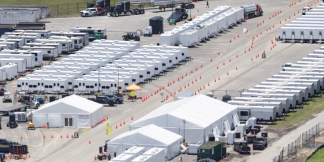Vista aérea de Alligator Alcatraz, el 24 de julio de 2025.