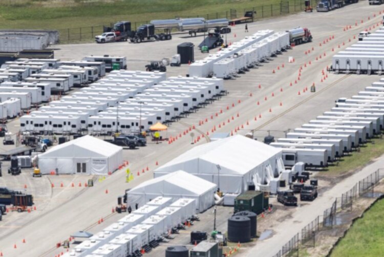 Vista aérea de Alligator Alcatraz, el 24 de julio de 2025.
