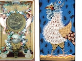 Apollon. Pégase Tenture des Poèmes (izq.) y Écarlate Bleue Le Coq.