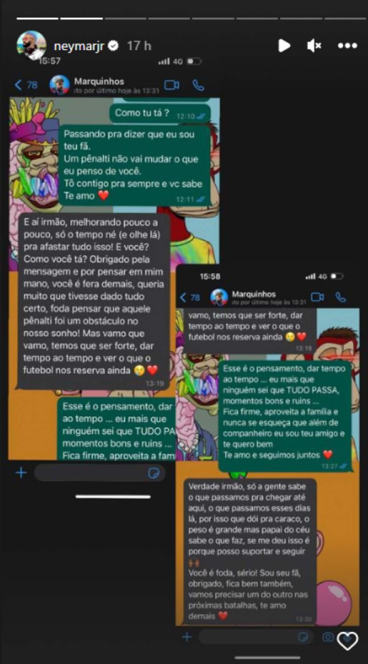 Neymar publica mensajes de sus compañeros sin su permiso.