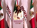 Nora Ruvalcaba, durante su nombramiento como coordinadora de la Defensa de la Transformación en Aguascalientes.