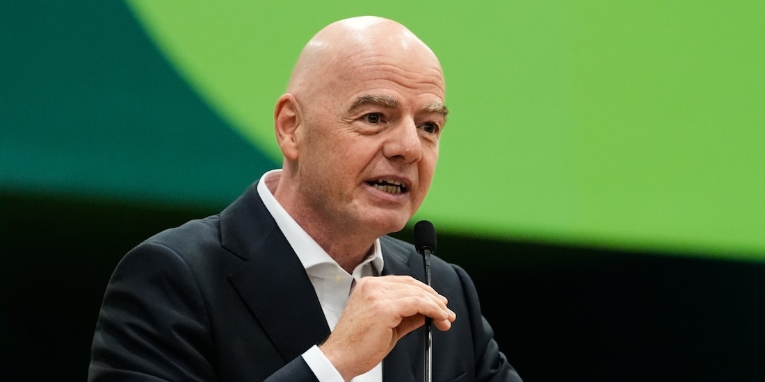 Gianni Infantino, presidente de la FIFA, en una presentación