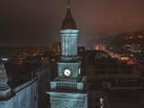 Kiev se suma al panorama de oscuridad, tras un apagón, ayer.