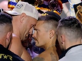 Tyson Fury y Oleksandr Usyk casi llegan a los golpes en el pesaje de su pelea