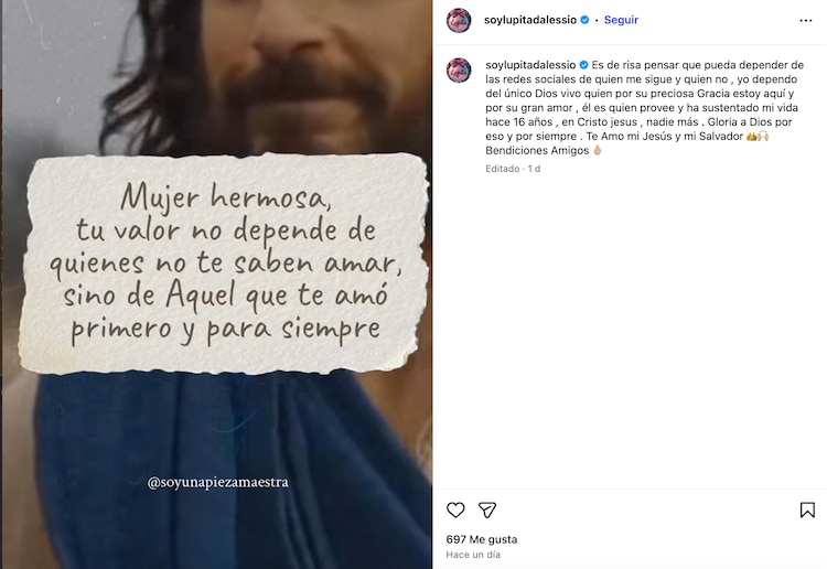 Mensaje de Lupita D'Alessio