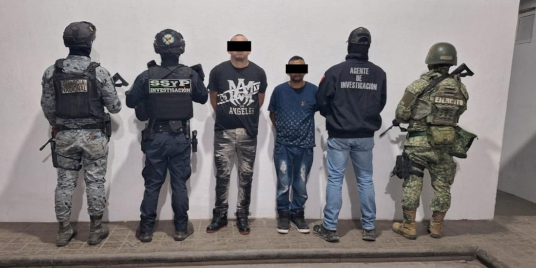 Presentación de los detenidos.