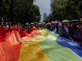 Aspecto de una marcha del Orgullo LGBT+ en CDMX.