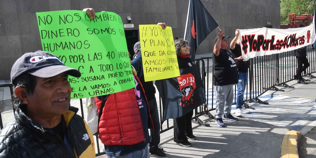 Hace unos meses se llevó a cabo una protesta afuera de San Lázaro, en apoyo de la jornada de 40 horas.