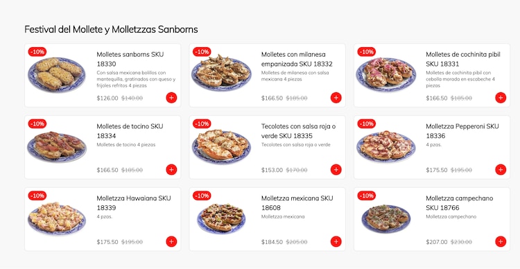 Costos del Festival del Mollete y Molletzzas Sanborns 2026