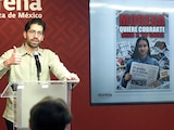 El diputado local de Morena, Ángel Tamariz, en conferencia, ayer