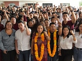 Beatriz Mojica, coordinadora de Morena en Guerrero, durante el Encuentro Estatal de Juventudes Morena Guerrero.