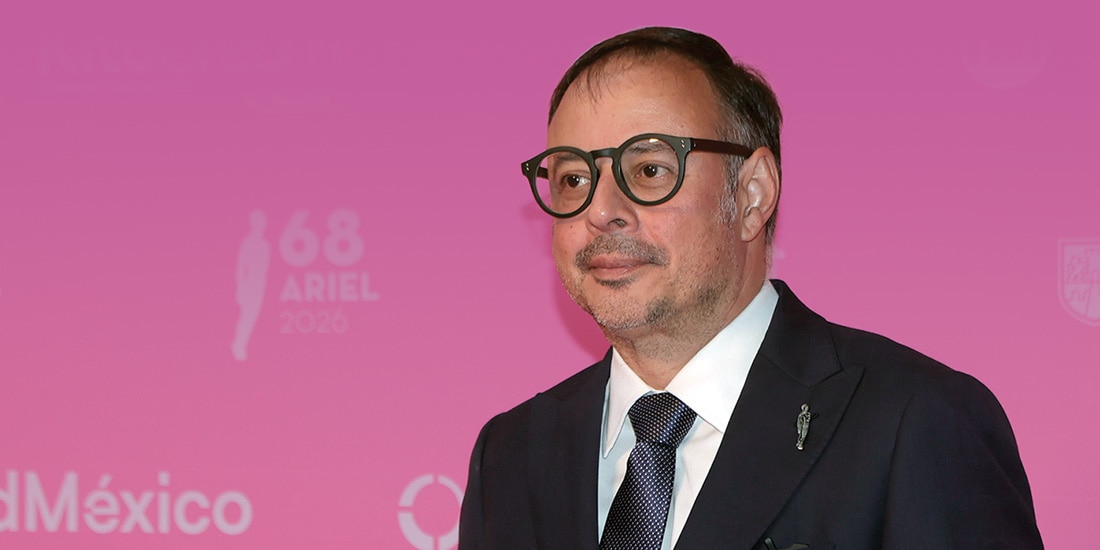 EL PRESIDENTE de la AMACC, Daniel Hidalgo, en los Premios Ariel.