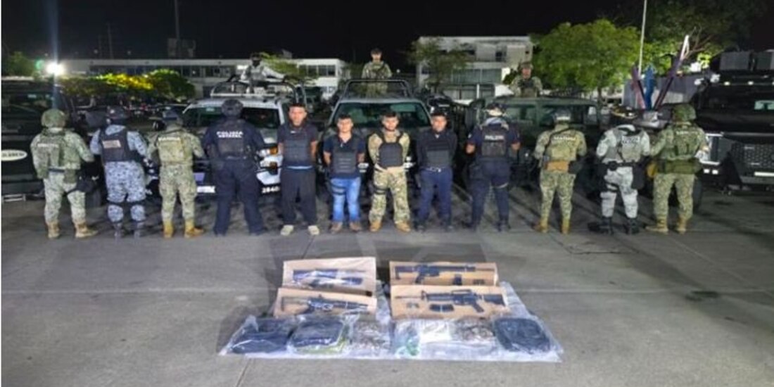 Detienen a cuatro presuntos extorsionadores en Tabasco.