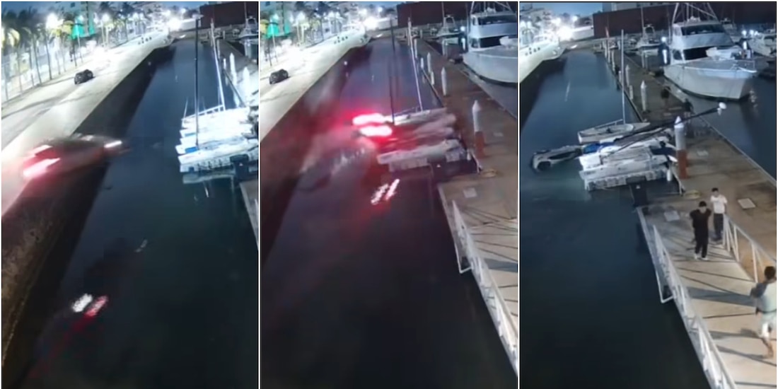 Conductor habría perdido el control del automóvil y cayó al club de yates Veramar.