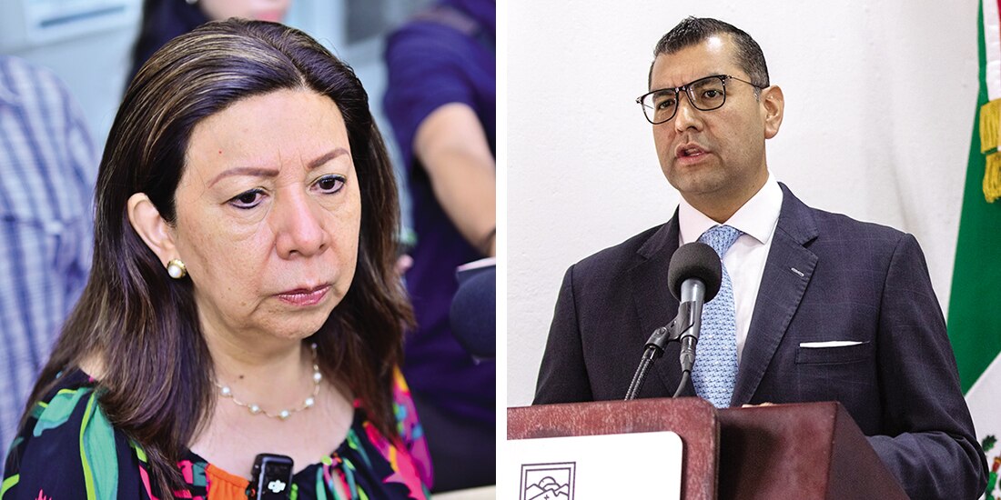 Los fiscales de San Luis Potosí y de Zacatecas, Manuela García Cázares y Cristian Paul Camacho Osnaya, en imágenes de archivo.