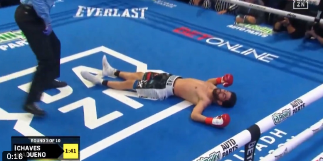 El mexicano Miguel Madueño fue derrotado con un brutal nocaut por el argentino Alan Chaves.