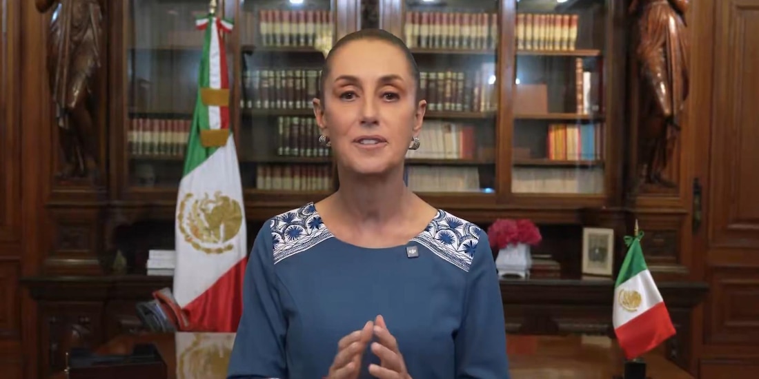 Claudia Sheinbaum, presidenta de México, en el mensaje en video donde reiteró la invitación a escuchar el mensaje.