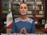 Claudia Sheinbaum, presidenta de México, en el mensaje en video donde reiteró la invitación a escuchar el mensaje.