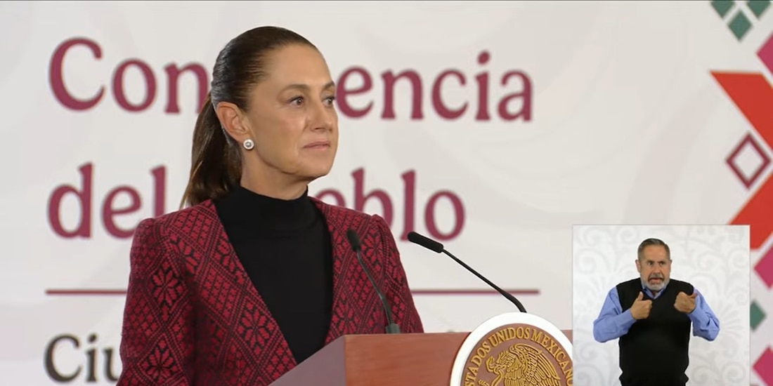 Claudia Sheinbaum, este lunes en Palacio Nacional.