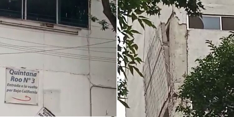 Edificio de Quintana Roo número 3 esquina con Medellín, en la colonia Roma de la CDMX, el 23 de junio de 2020.