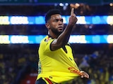 Miguel Borja celebra un gol ante Chivas con el América en el clásico nacional del Apertura 2026.