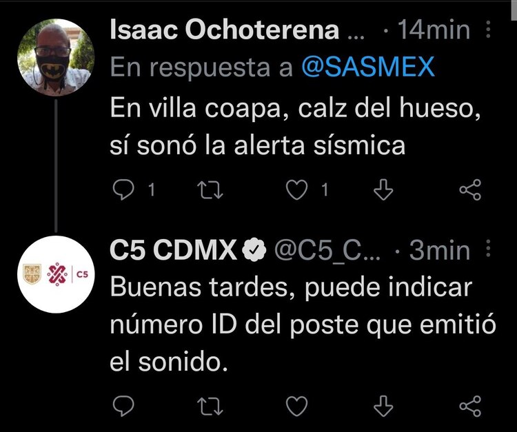 Usuarios de redes sociales afirman que sonó la alerta sísmica.