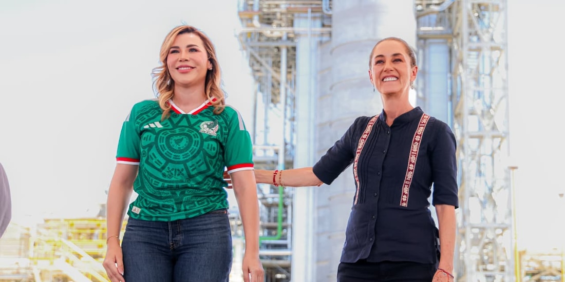 La Presidenta Claudia Sheinbaum y la gobernadora de Baja California, Marina del Pilar.