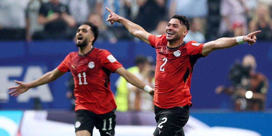 Jugadores Egipto celebran el gol ante Argentina en el Mundial 2026