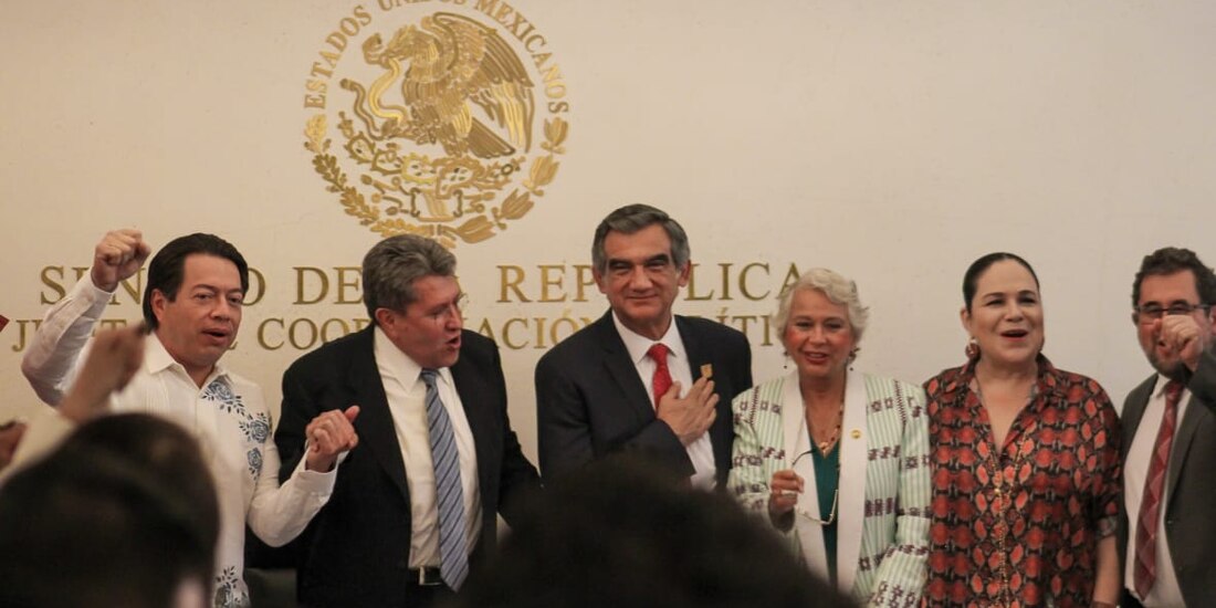 Américo Villarreal este lunes 23 de mayo en el Senado de la República.