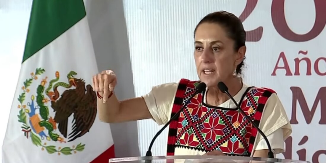 La Presidenta Claudia Sheinbaum durante su gira de trabajo en Oaxaca.