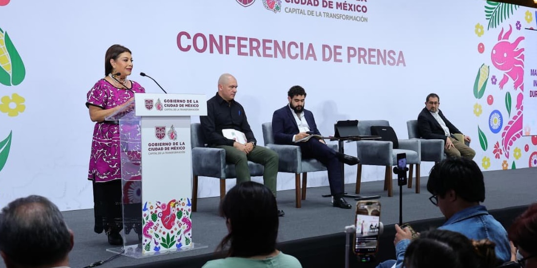 La Jefa de Gobierno, Clara Brugada Molina, en conferencia de prensa