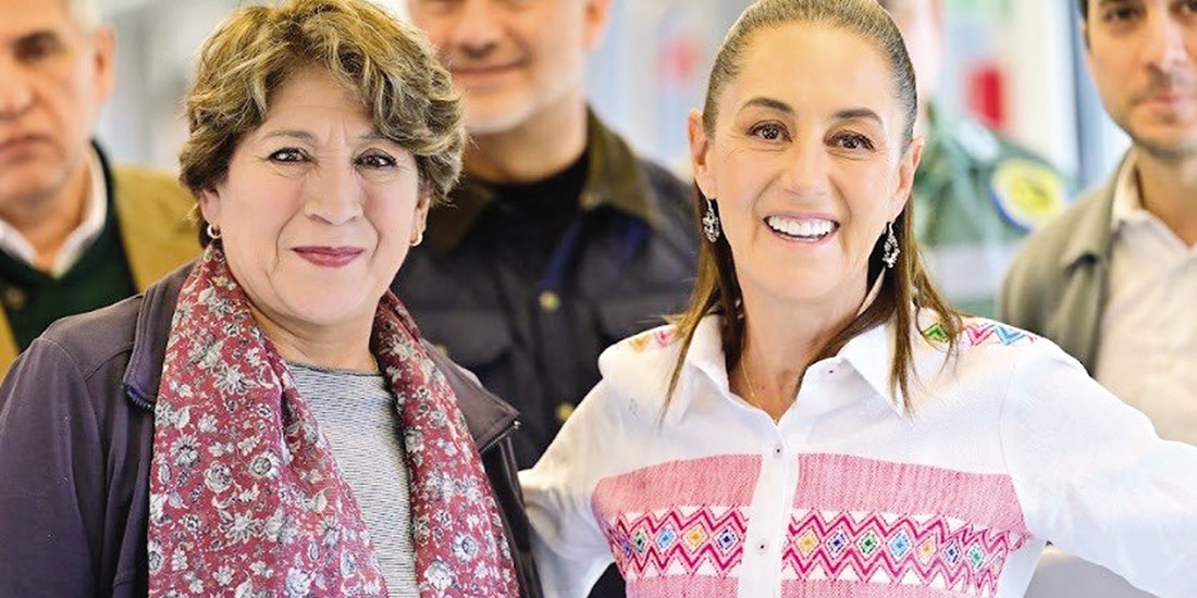 Delfina Gómez y Claudia Sheinbaum, el 21 de diciembre de 2025.
