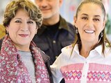 Delfina Gómez y Claudia Sheinbaum, el 21 de diciembre de 2025.