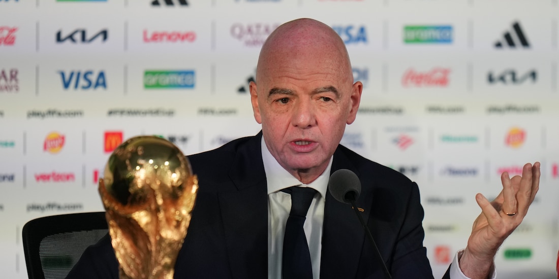 Gianni Infantino durante una conferencia de prensa.