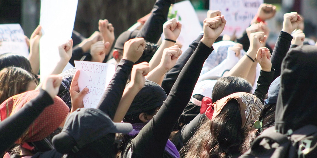ESTUDIANTES en protesta en Cuernavaca, Morelos, el 6 de marzo, después de conocerse el asesinato de Karol Toledo.