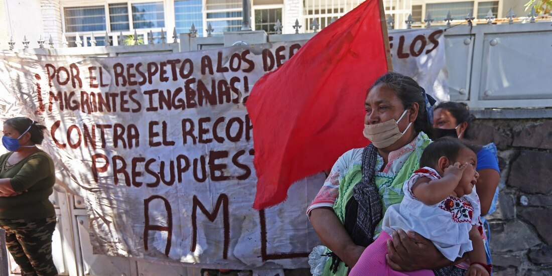 Comerciantes de comunidades indígenas en protesta