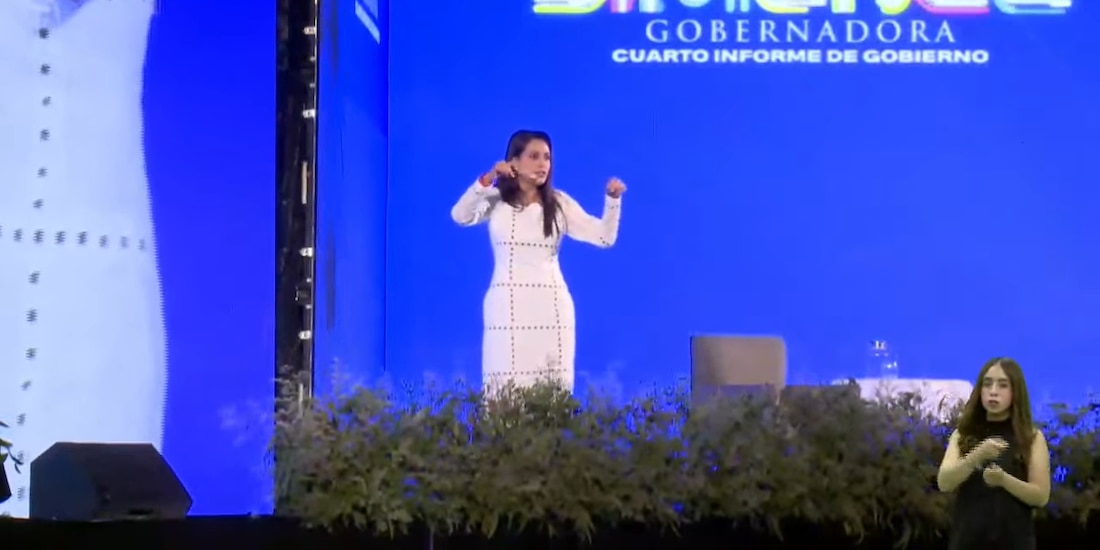 Tere Jiménez da mensaje por su Cuarto Informe de Gobierno.