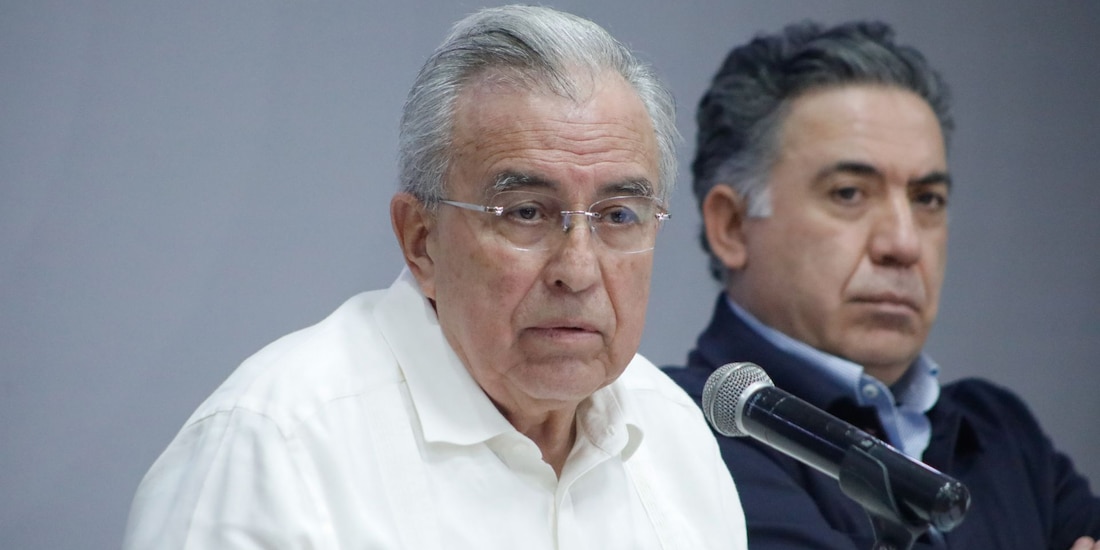 Al frente, Rubén Rocha Moya; detrás, Enrique Inzunza.
