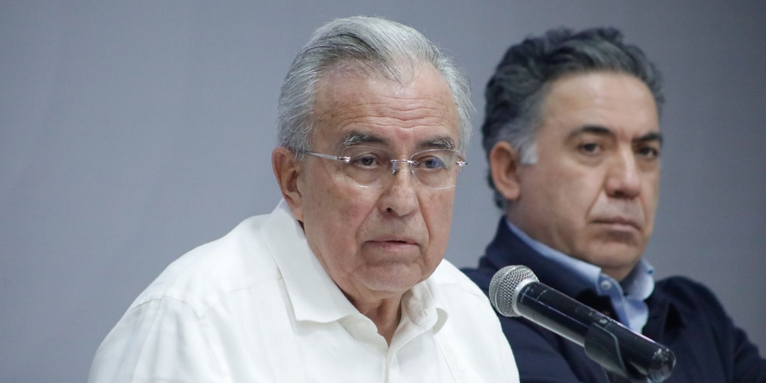 Al frente, Rubén Rocha Moya; detrás, Enrique Inzunza, en imagen de archivo.