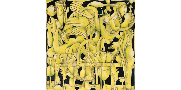 Damián Lescas, La siesta del fauno, óleo sobre lino.