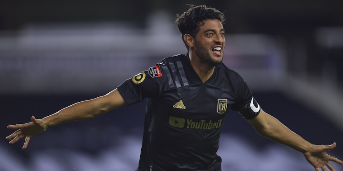 Carlos Vela celebrando un gol en la MLS.