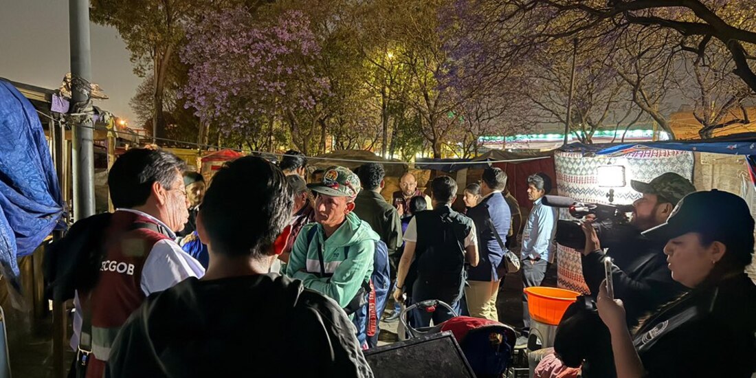 El campamento migrante está ubicado en la Avenida 100 Metros.