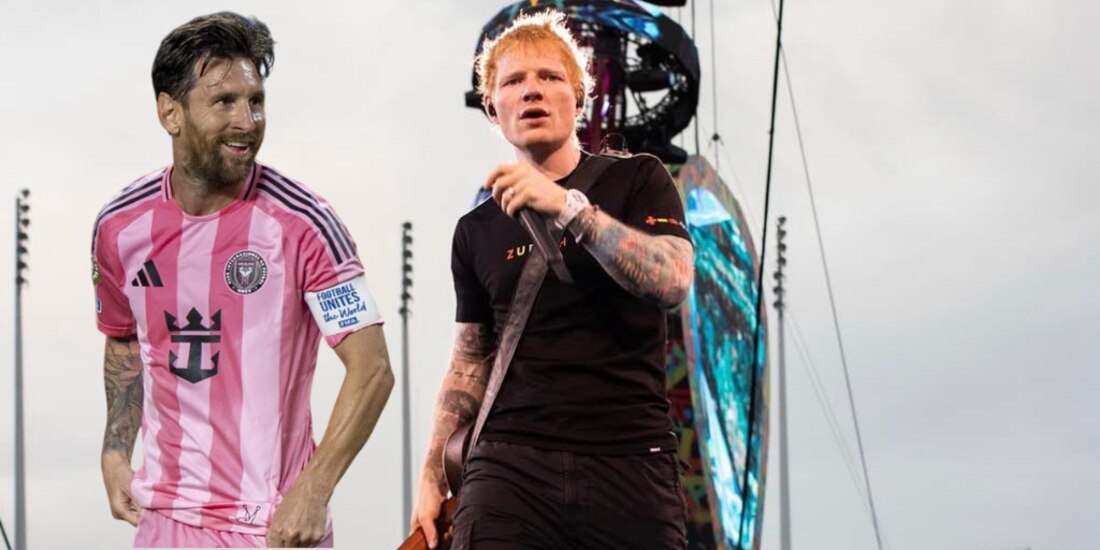 Ed Sheeran vivió un momento incómodo frente a Leo Messi.