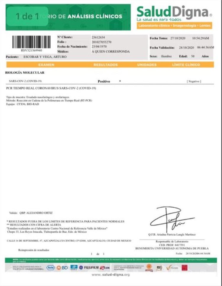 El legislador fue quien reveló su estado de salud.