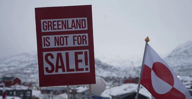 Letrero con la leyenda Groenlandia no está a la venta