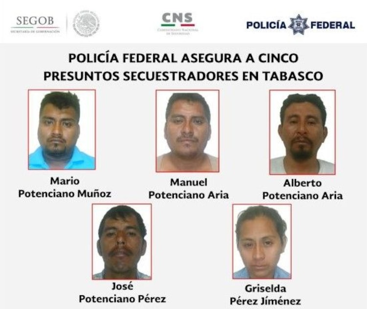 Banda de secuestradores detenida en 2015.